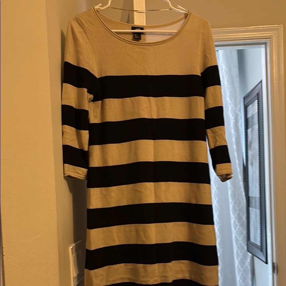 Striped Black and Tan Dress